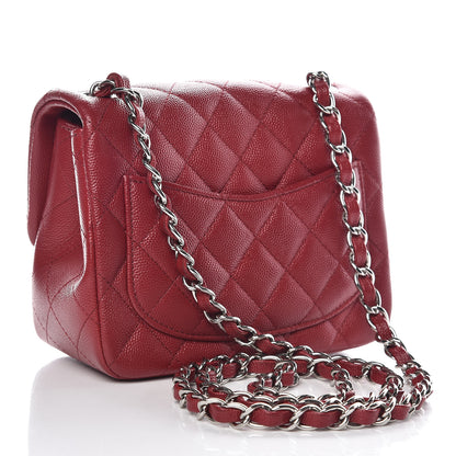 Chanel Caviar Quilted Mini Square Flap Red 3 of 10