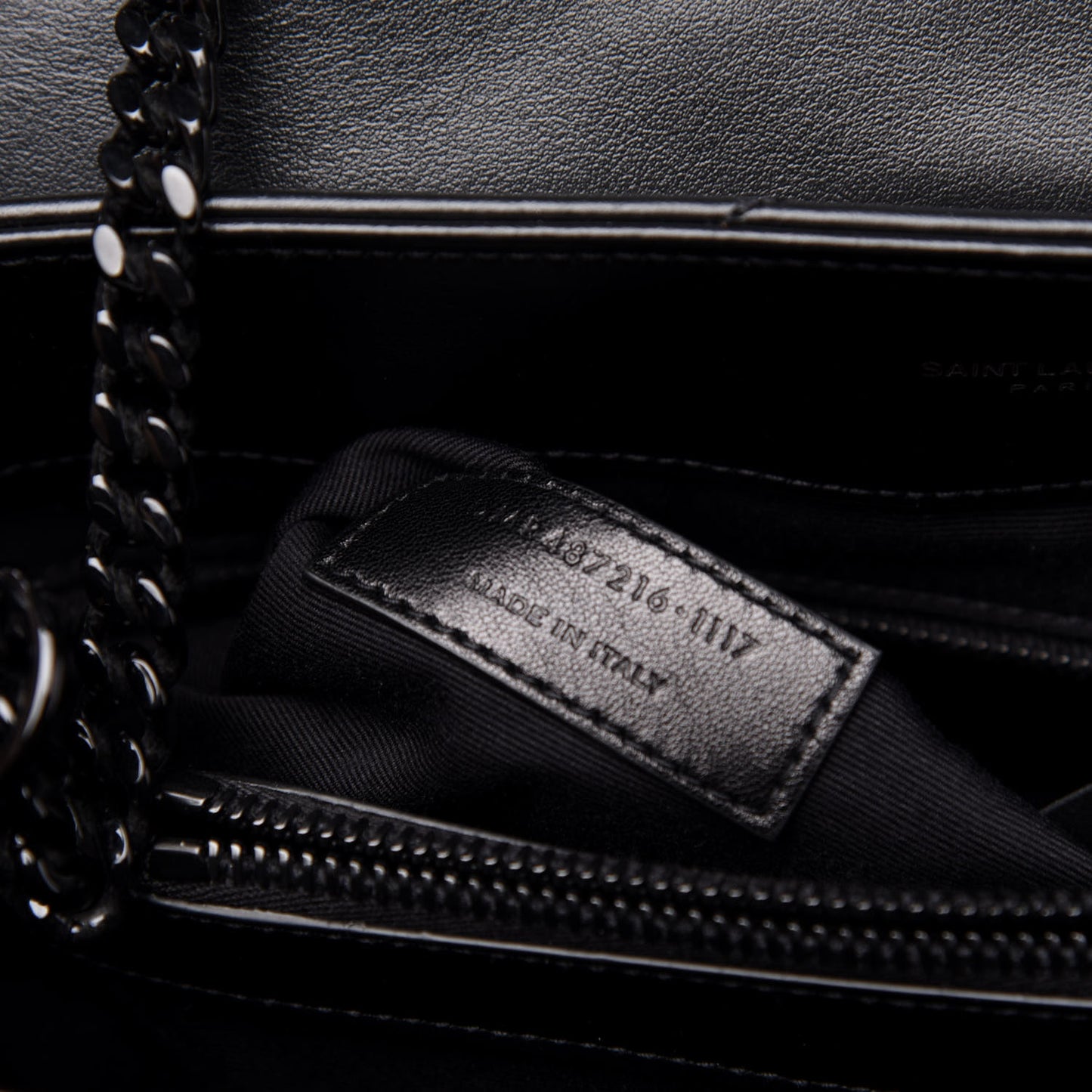 Calfskin Y Quilted Monogram Medium Loulou Chain Satchel Black