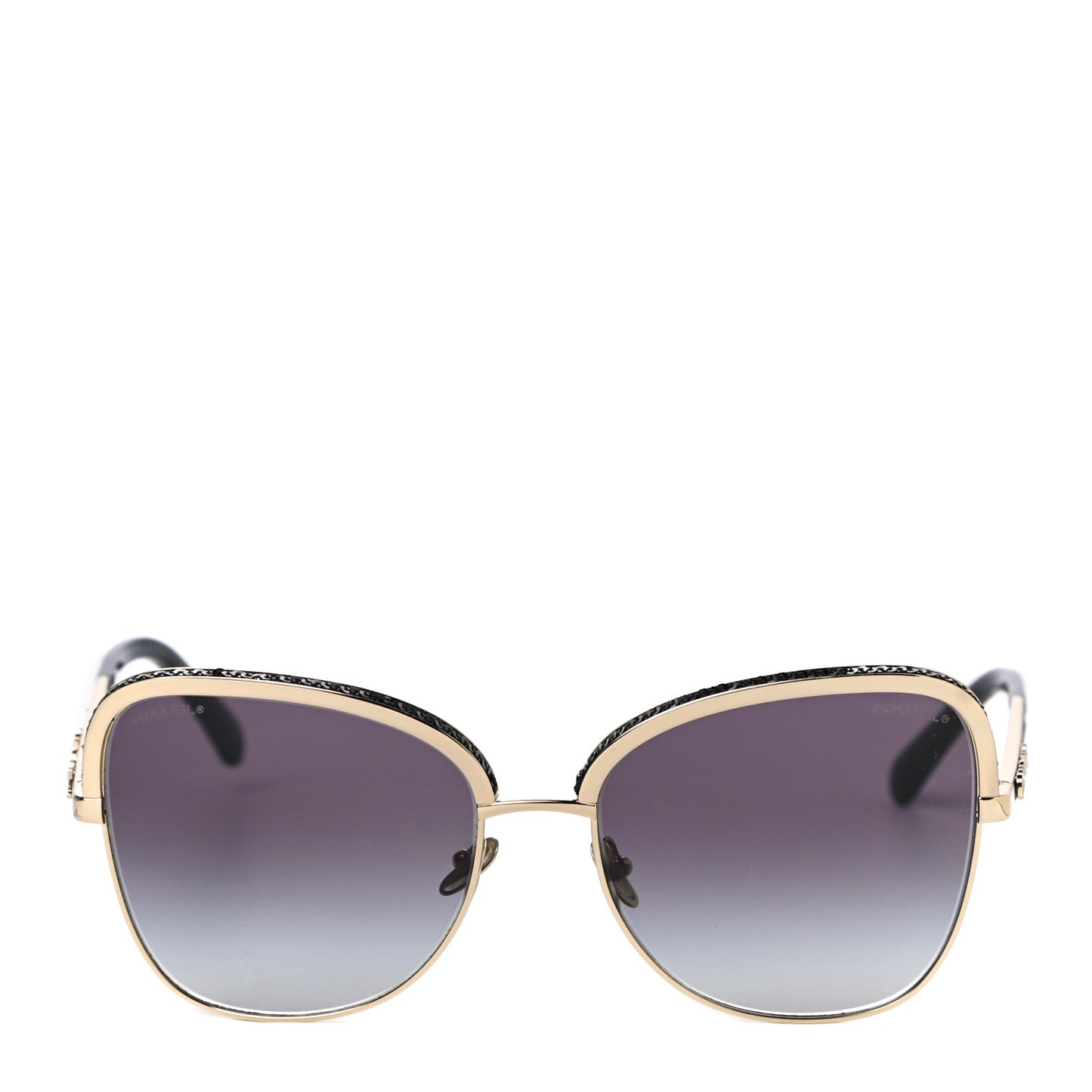 Square Frame Sequin Sunglasses 4270 Gold Black