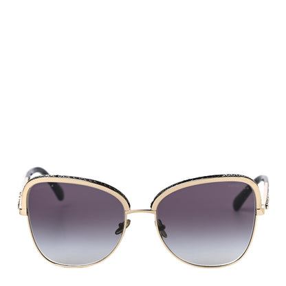 Chanel Square Frame Sequin Sunglasses 4270 Gold Black 4 of 7
