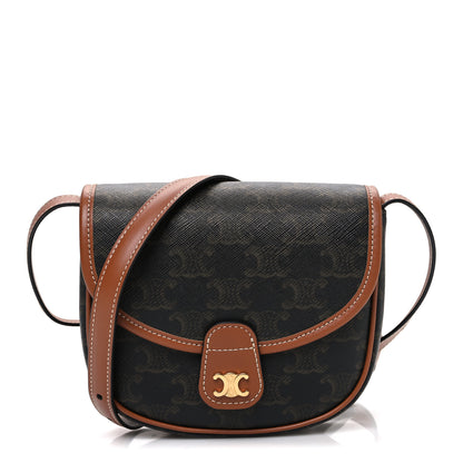 Celine Canvas Calfskin Triomphe Mini Besace Tan 1 of 11