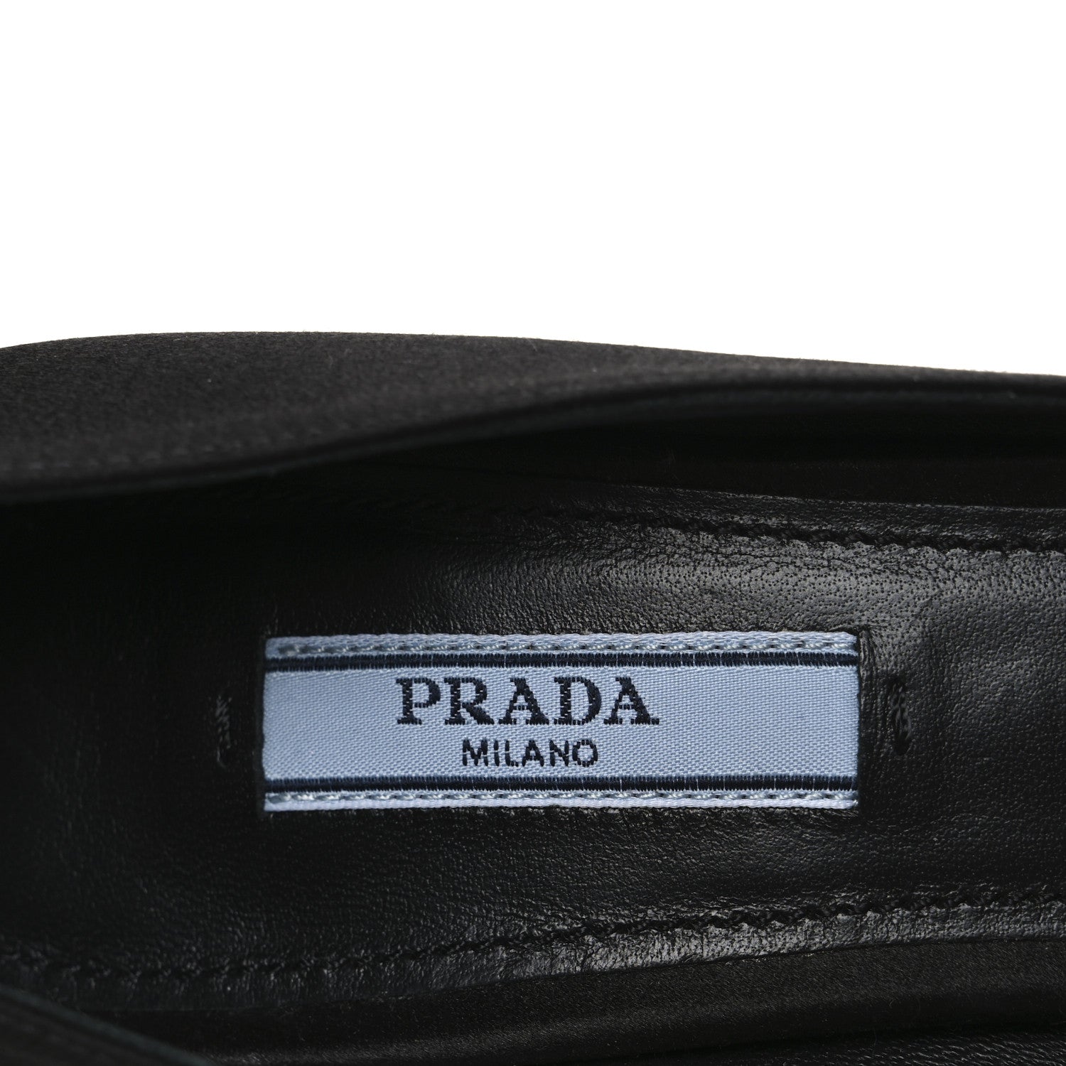 Prada Satin Block Heel Pump 36 Black 9 of 10