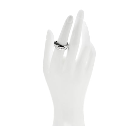 Cartier 18K White Gold Black Ceramic Trinity Ring 56 7.5 2 of 5