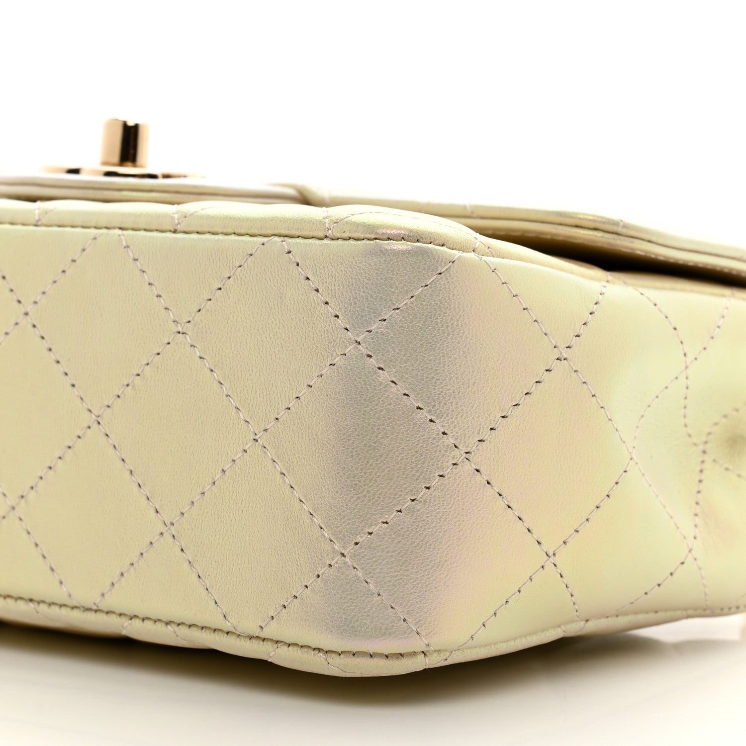 Chanel Iridescent Lambskin Quilted Mini Rectangular Flap Ivory 10 of 10