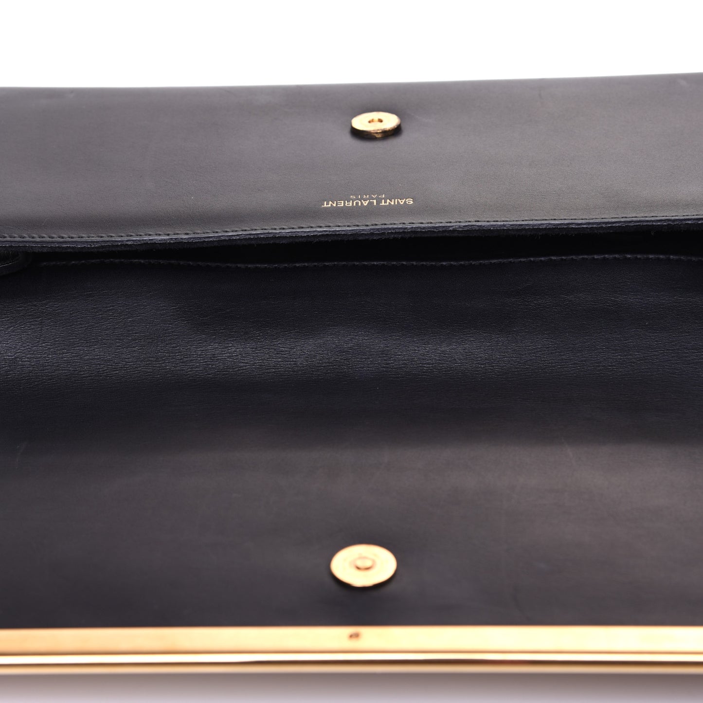 Calfskin Lutetia Flap Clutch Black