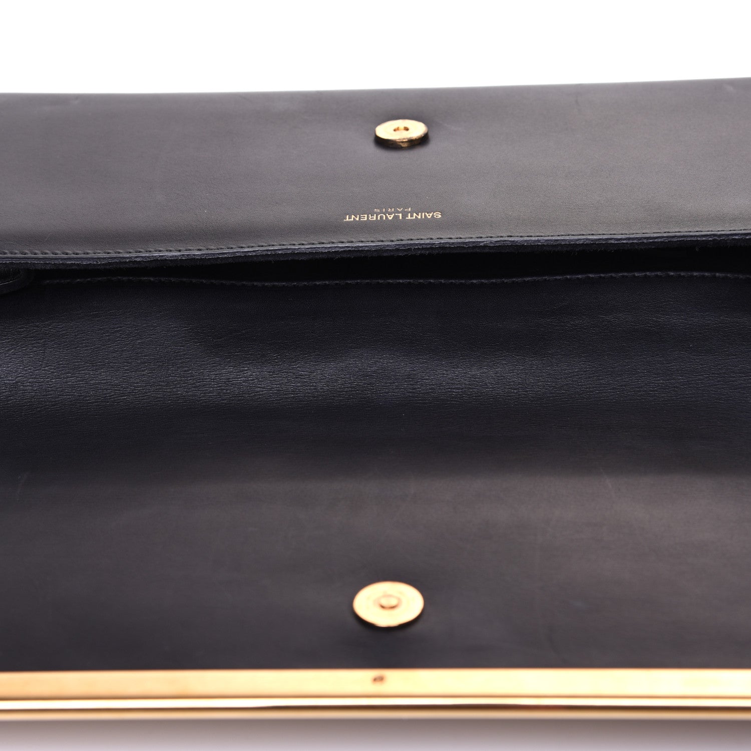 Saint Laurent Calfskin Lutetia Flap Clutch Black 12 of 13