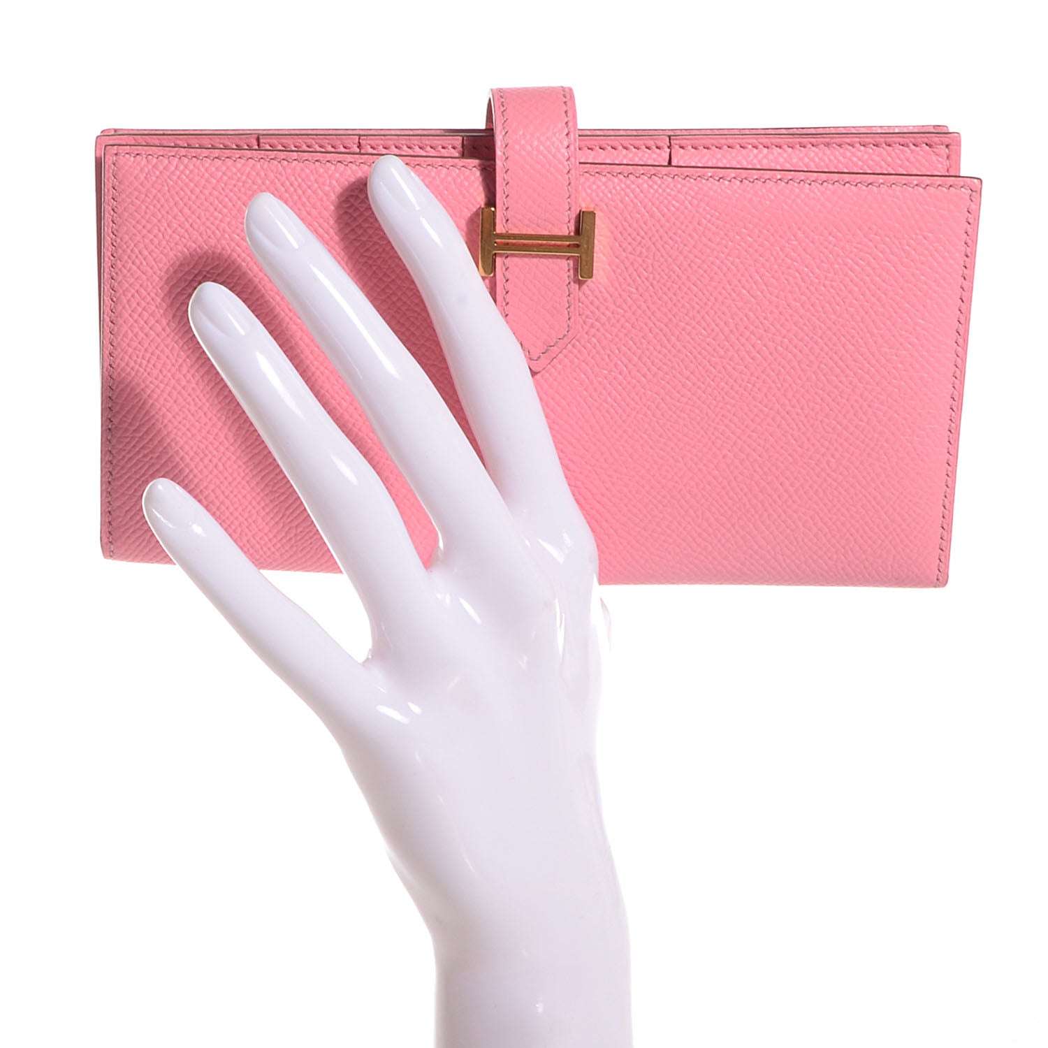 Hermes Epsom Bearn Gusset Wallet Rose Confetti 2 of 8