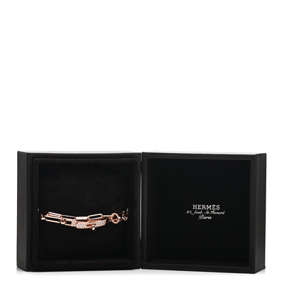 Hermes 18K Rose Gold Diamond Pave Kelly Chaine Choker Necklace 6 of 6