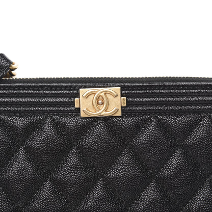 Chanel Caviar Quilted Small Boy Clutch With Chain Black 10 of 12