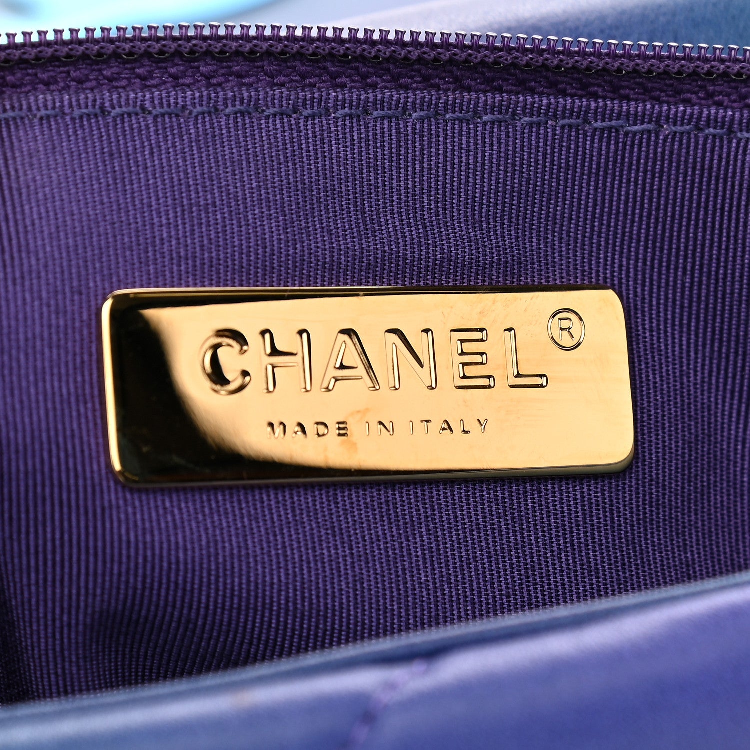 Chanel Tie Dye Calfskin Quilted Medium Chanel 19 Flap Blue Purple 6 of 10