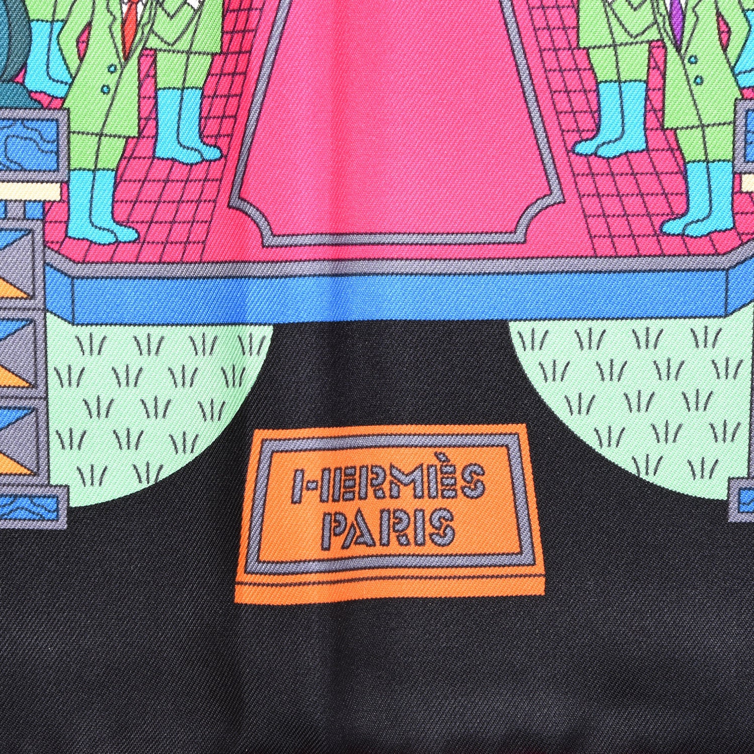 Hermes Silk La Maizeon des Carres Scarf 90 Black Gris Multicolor 5 of 5