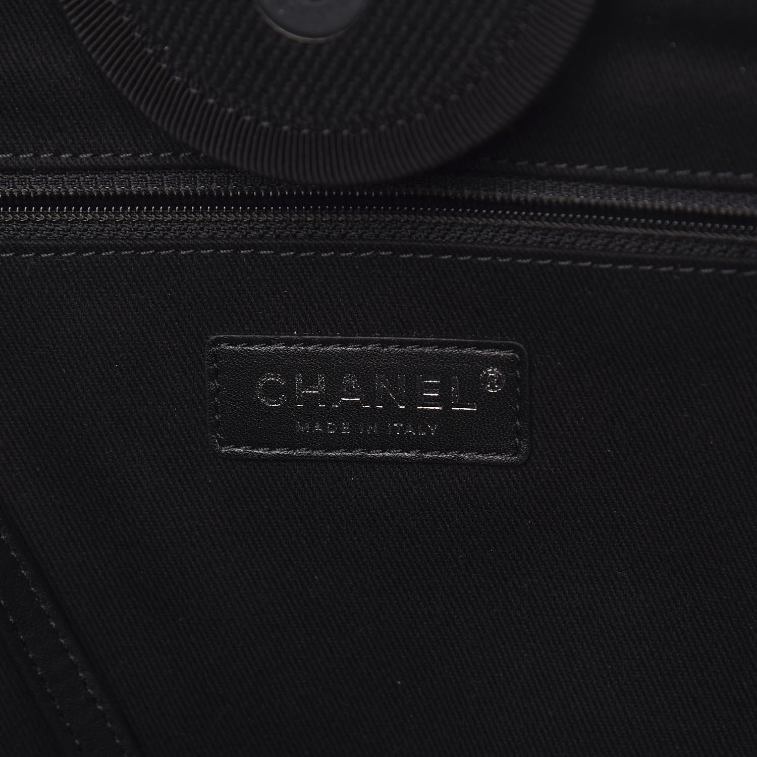 Chanel Canvas Pearl Medium Deauville Tote Black 6 of 12