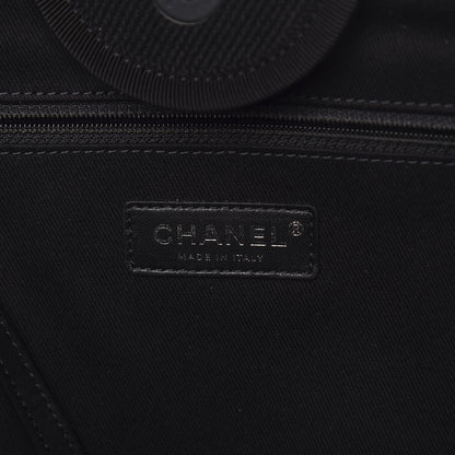Chanel Canvas Pearl Medium Deauville Tote Black 6 of 12
