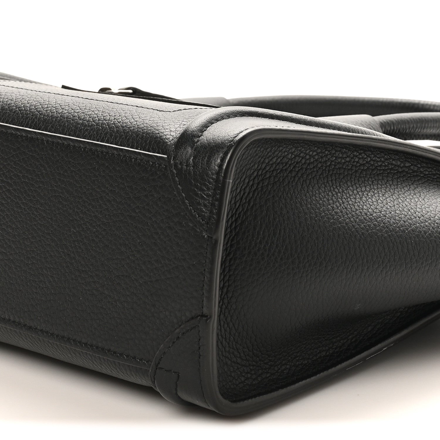 Celine Drummed Calfskin Nano Luggage Black 9 of 10