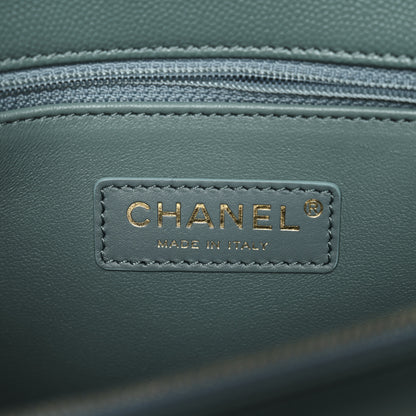 Chanel Caviar Lizard Quilted Small Coco Handle Flap Green 6 of 11