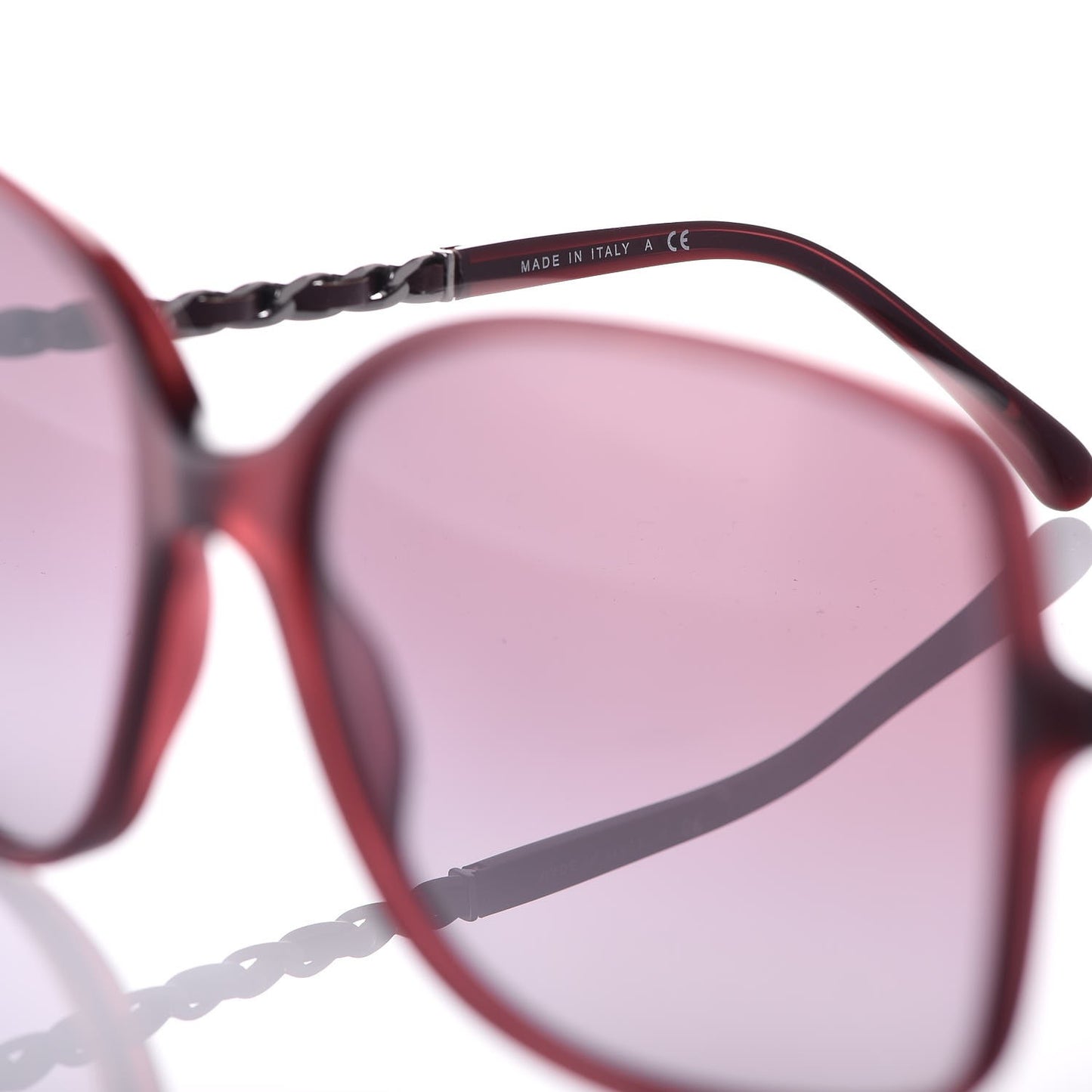 Lambskin Square Chain Sunglasses 5210-Q Red