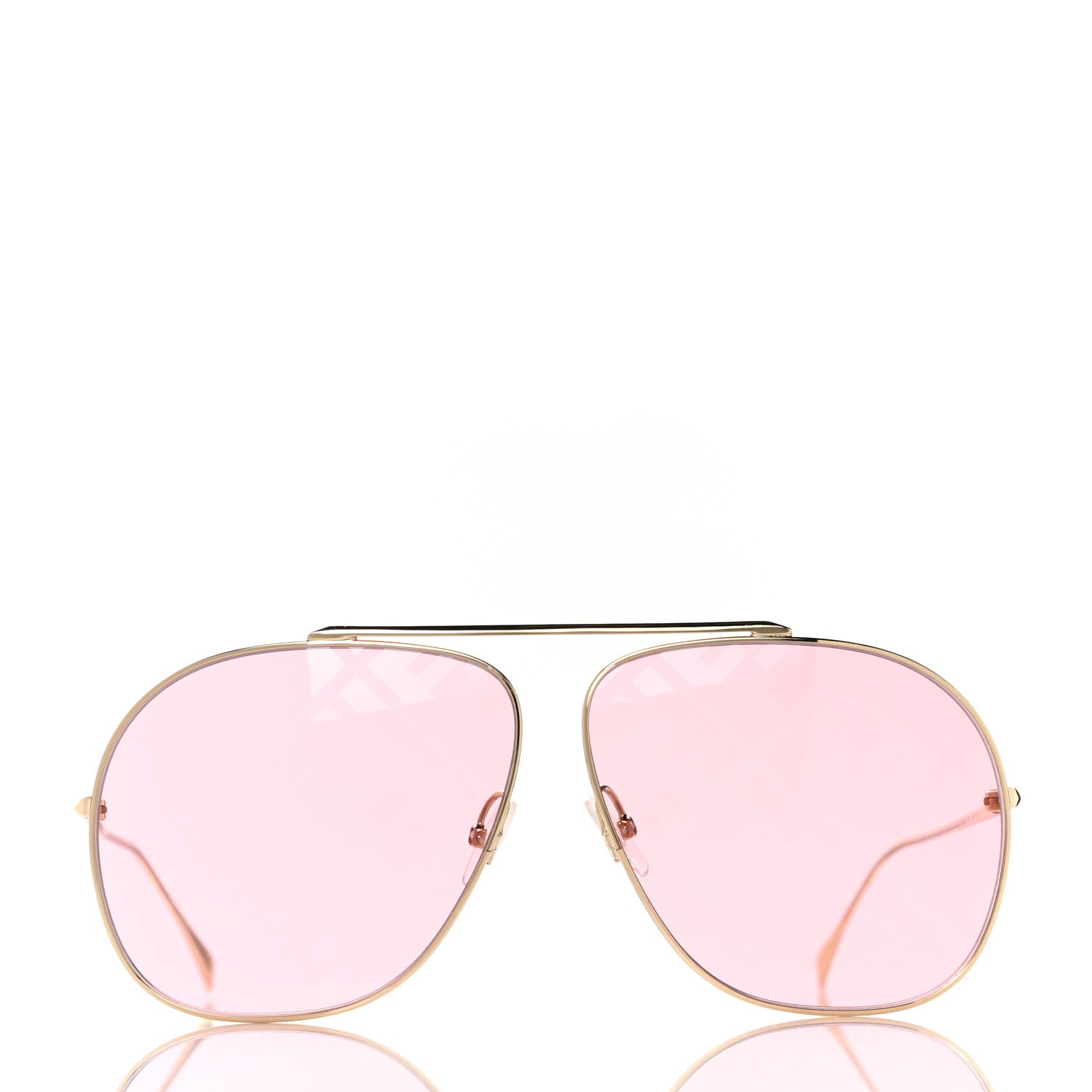 Fendi Metal FF Family Aviator Sunglasses FF0407 Pink 2 of 7