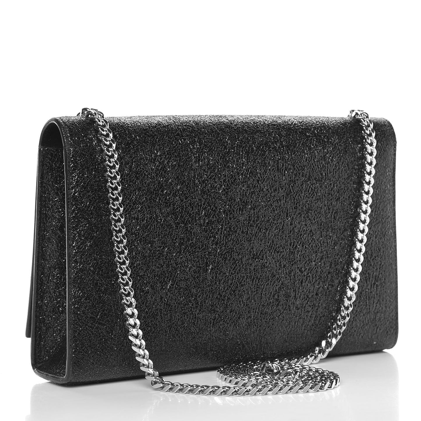 Metallic Sparkle Calfskin Medium Monogram Kate Satchel Black