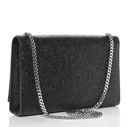 Saint Laurent Metallic Sparkle Calfskin Medium Monogram Kate Satchel Black 3 of 15