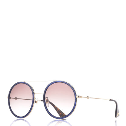 Gucci Round Sunglasses GG 0061S Blue 1 of 9
