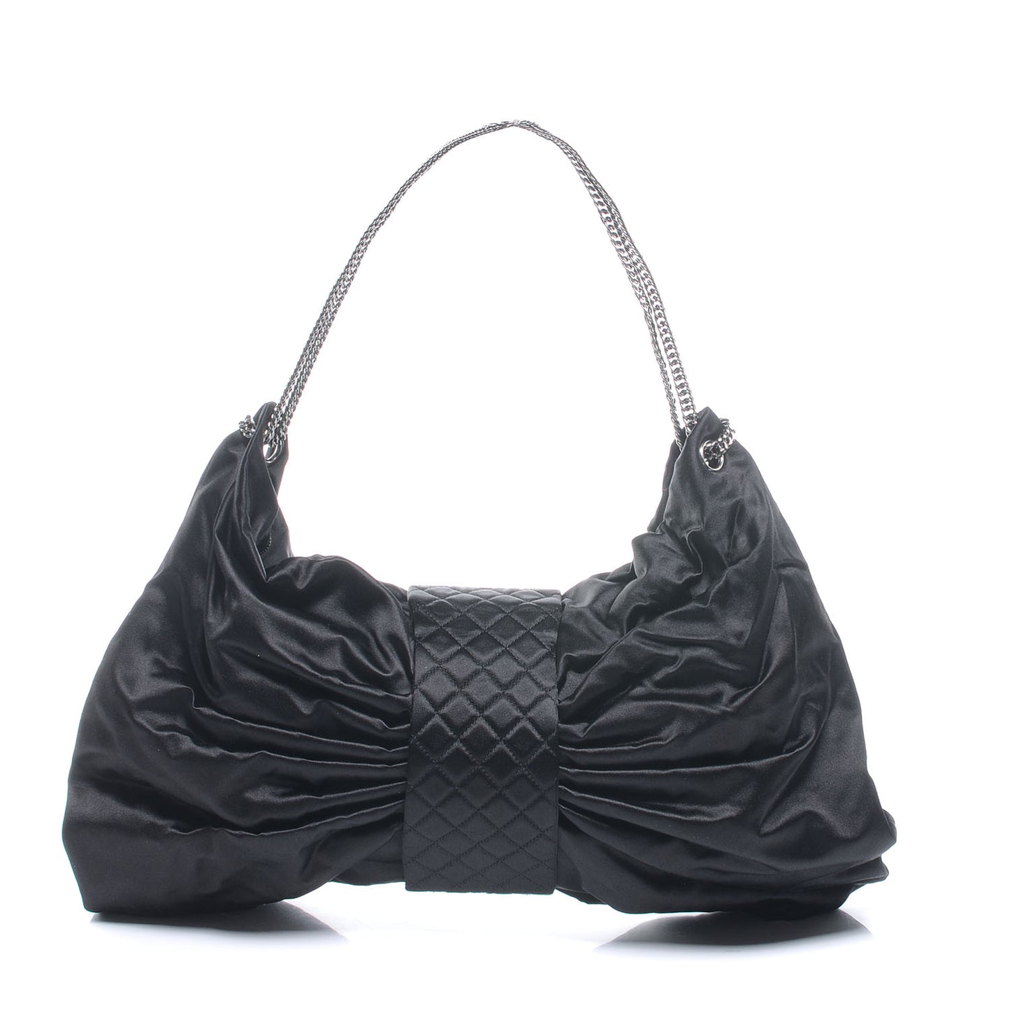 Satin Large Bow Bag Black