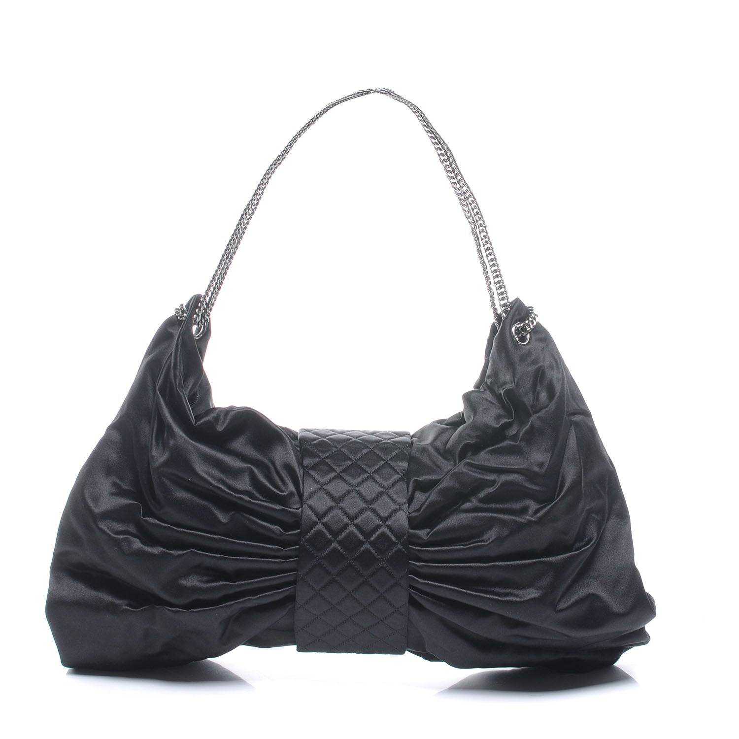 Chanel Satin Large Bow Bag Black 3 of 7