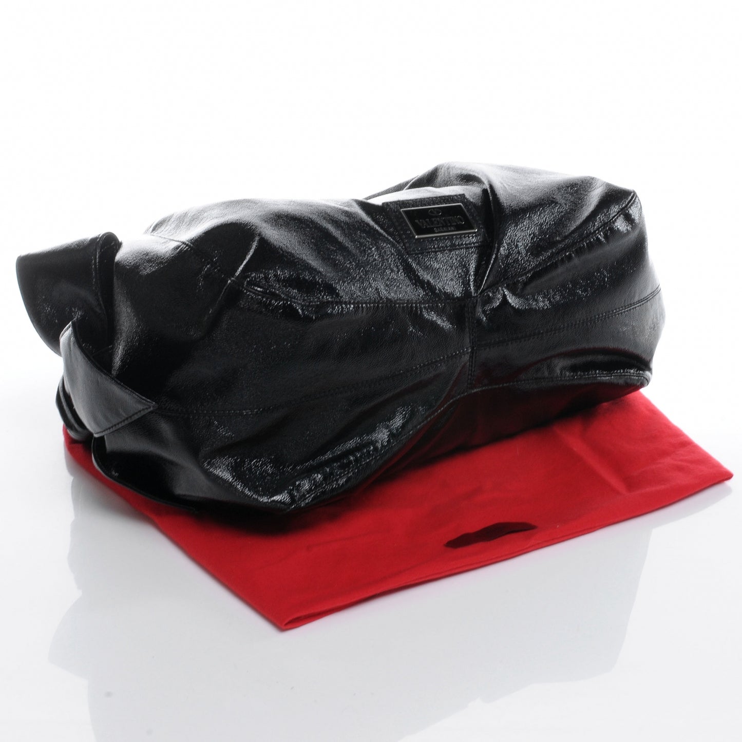 Crinkled Canvas Nuage Bow Tote Black