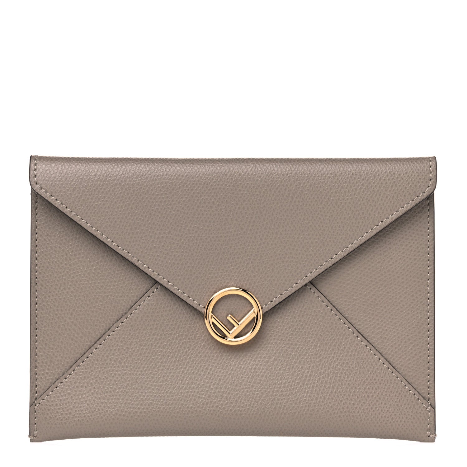 Fendi Vitello Cruise F is Fendi Medium Flat Envelope Pouch Tortora 1 of 7