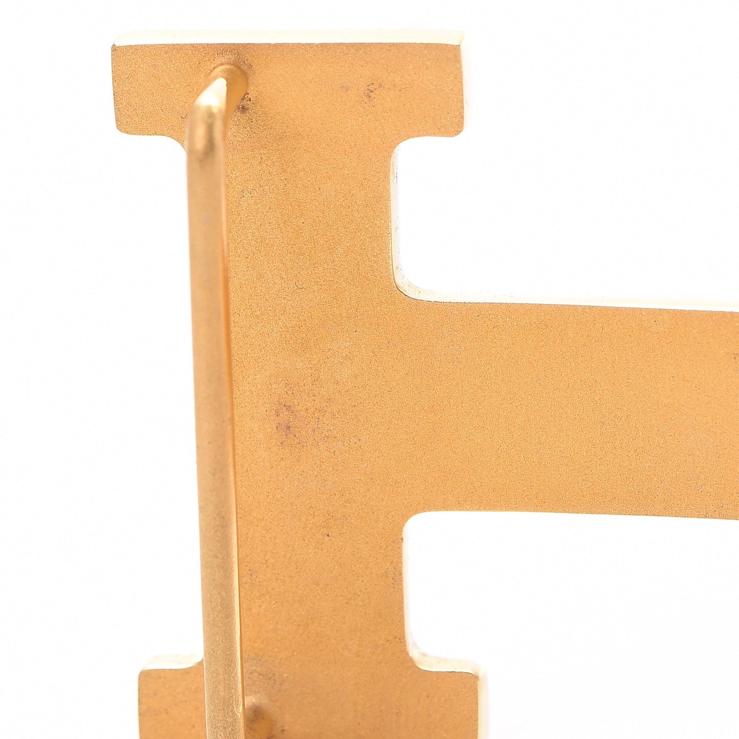 Polished 32mm H Belt Buckle Gold