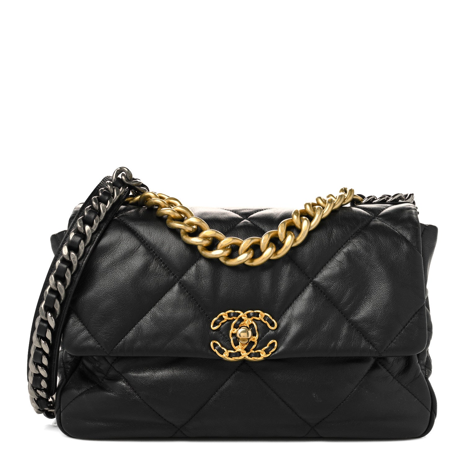 Chanel Lambskin Quilted Large Chanel 19 Flap Black 1 of 12