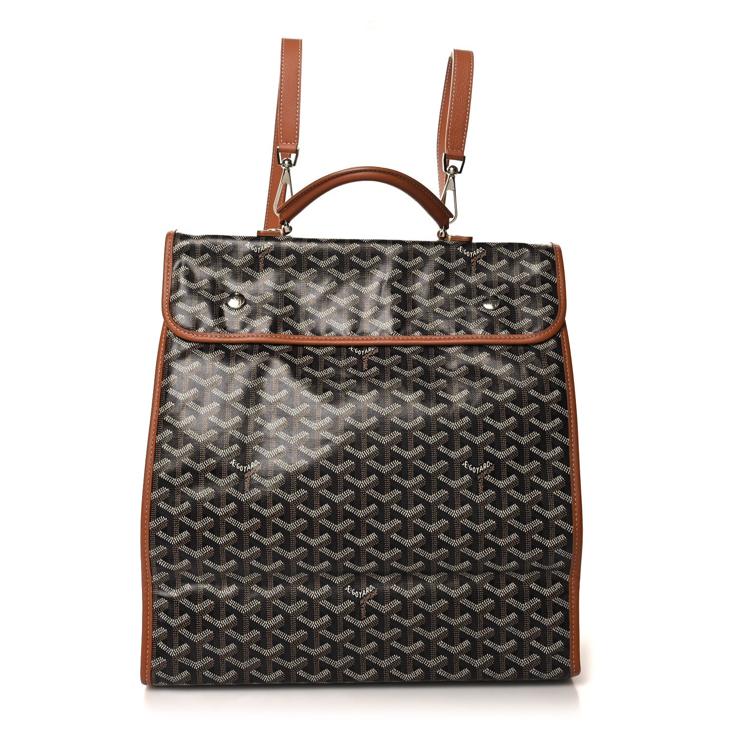 Goyard Goyardine Saint Leger Soft Briefcase Backpack Black Gold 1 of 10