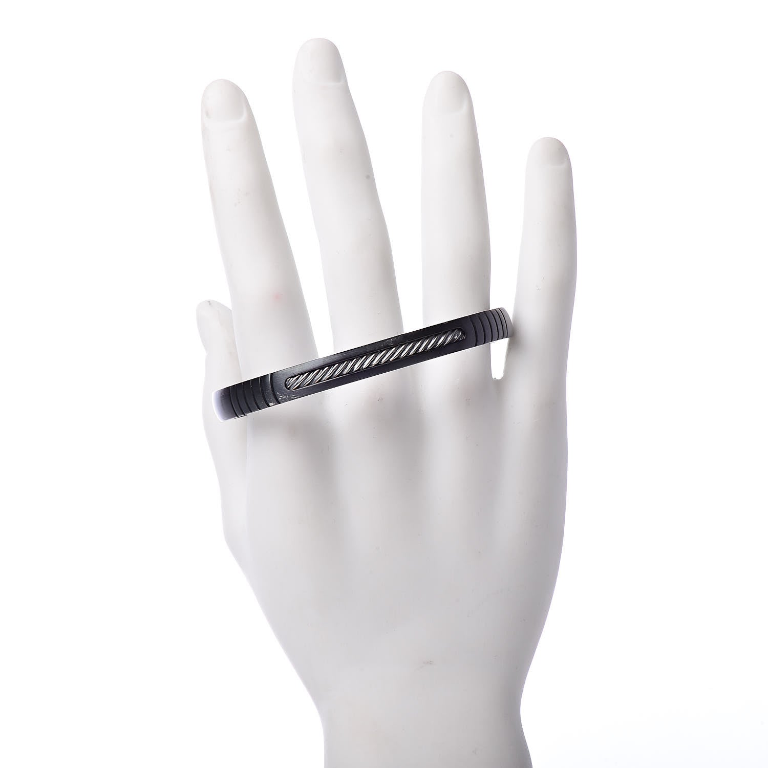 David Yurman Titanium Sterling Silver Cuff Bracelet Black 2 of 7