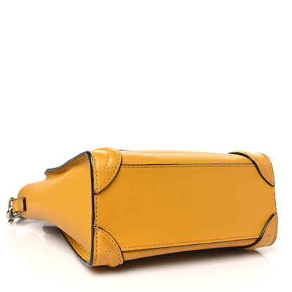 Celine Drummed Calfskin Nano Luggage Ocre 4 of 16