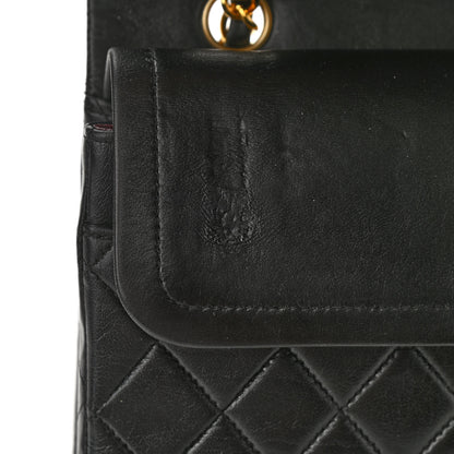Chanel Lambskin Quilted Medium Double Flap Black 13 of 14
