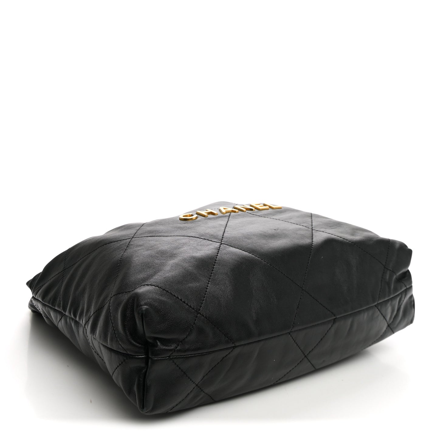 Shiny Calfskin Quilted Small Chanel 22 Black