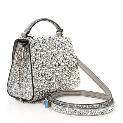 Valentino Garavani Crystal Embroidered Mini Vsling Top Handle Bag Silver 3 of 11