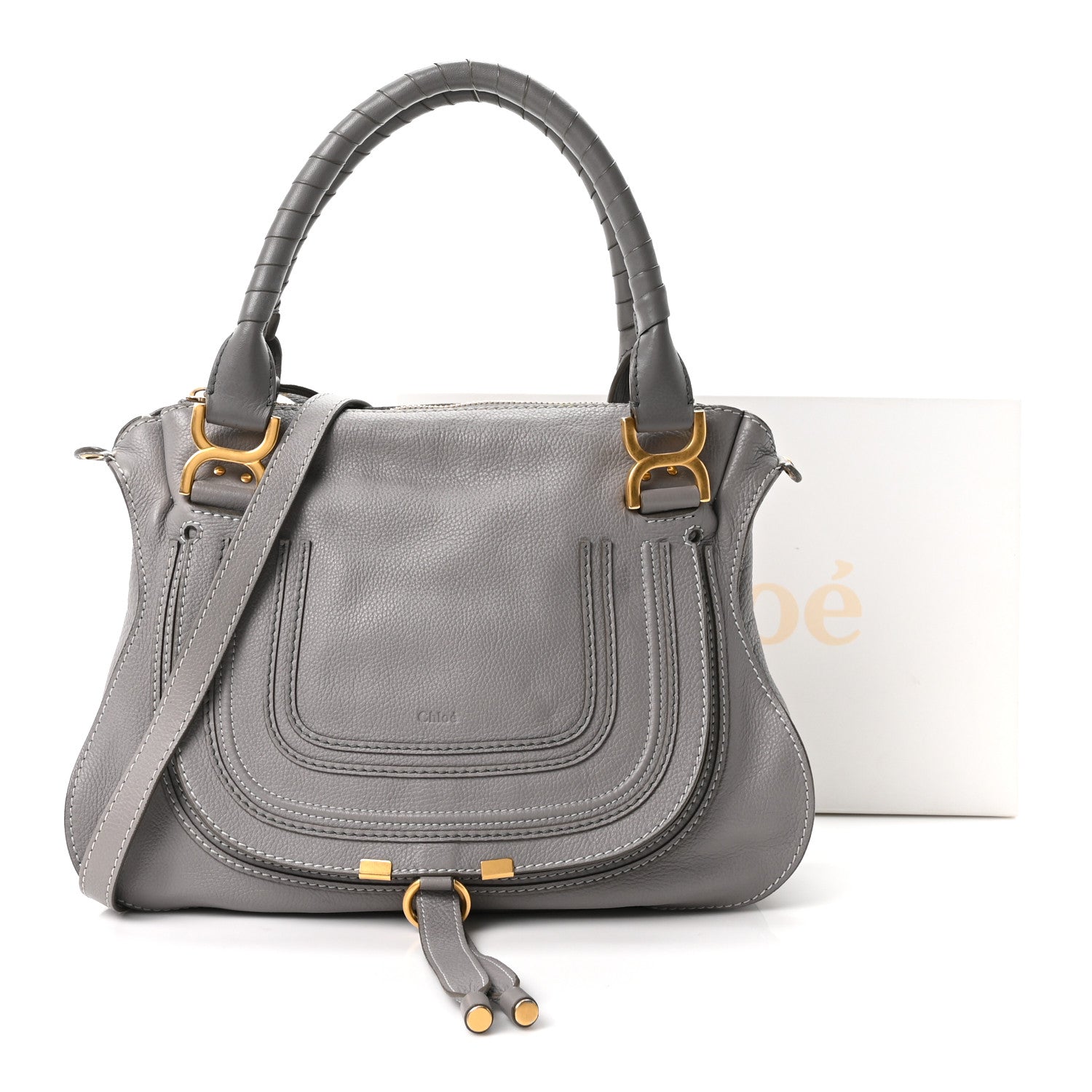 Chloe Calfskin Medium Marcie Satchel Cashmere Grey 11 of 11