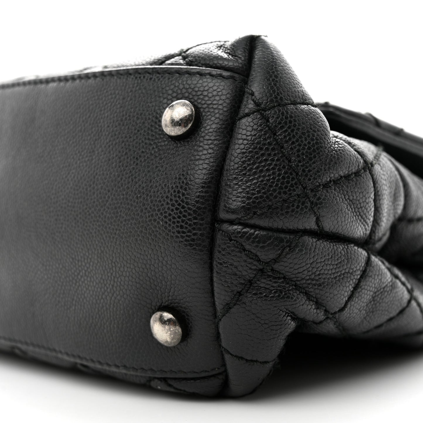 Caviar Quilted Small Coco Handle Flap Black