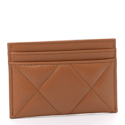 Chanel Lambskin Quilted Chanel 19 Card Holder Brown 3 of 9
