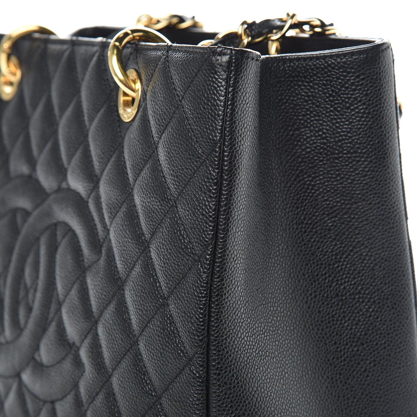 Caviar Quilted Grand Shopping Tote GST Black