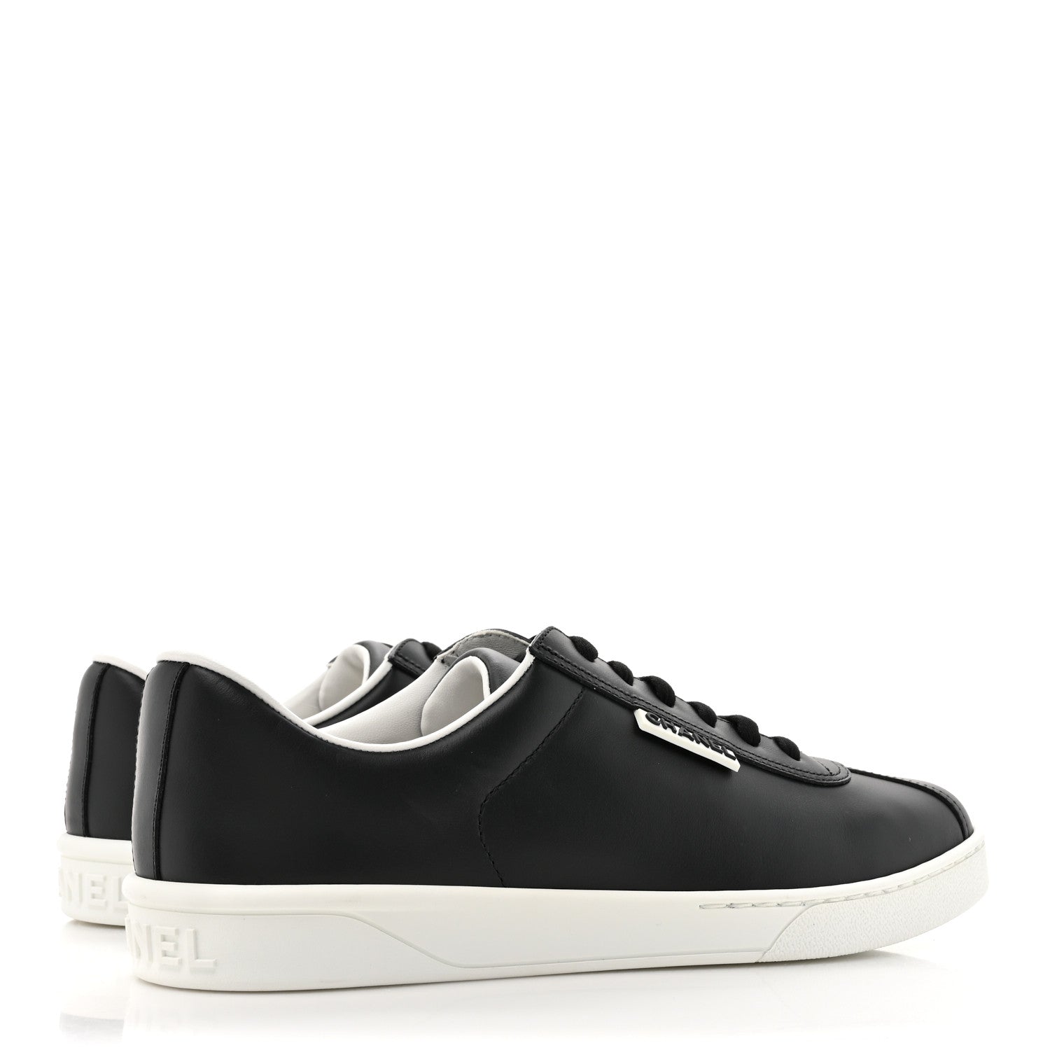 Chanel Calfskin CC Womens Sneakers 40 Black 5 of 9