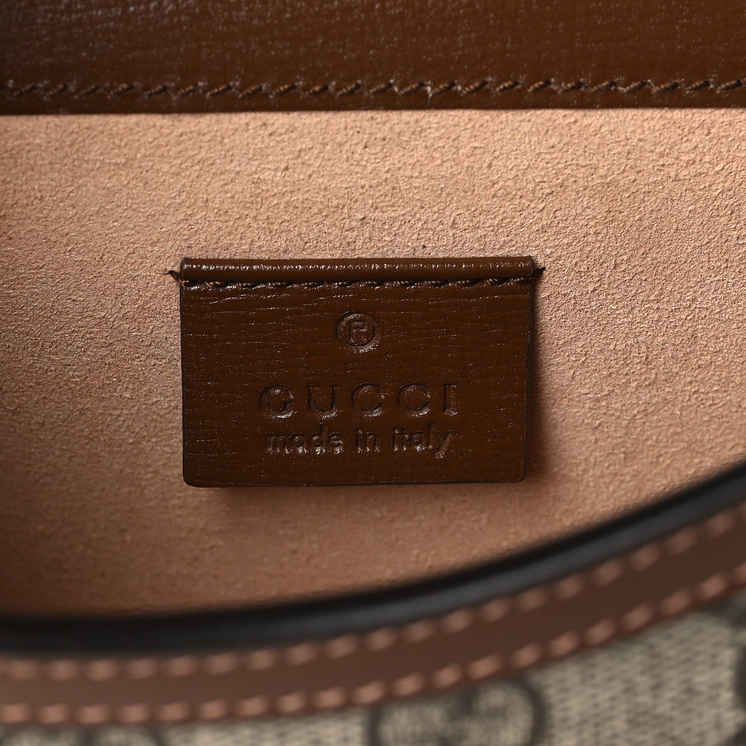 Gucci GG Supreme Monogram Mini Horsebit 1955 Shoulder Bag Beige Brown Sugar 6 of 9
