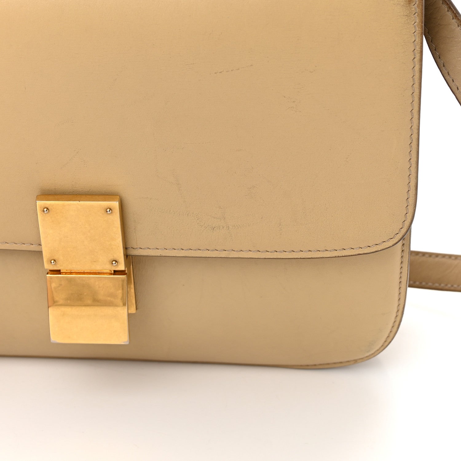 Celine Box Calfskin Medium Classic Box Flap Bag Powder 16 of 21