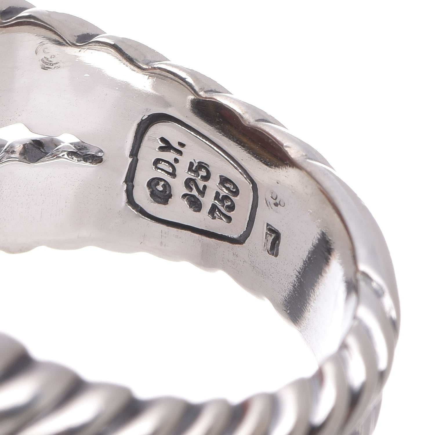 David Yurman Sterling Silver 18K Yellow Gold Diamond Smoky Quartz 14mm Albion Ring 54 7 4 of 4