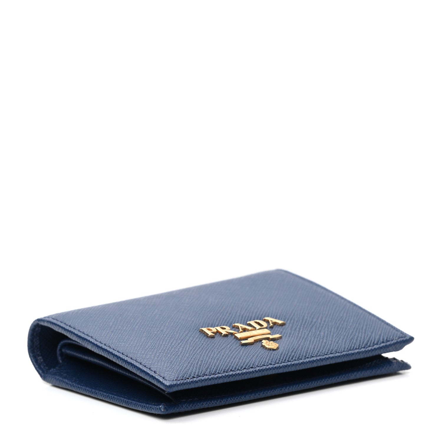 Prada Saffiano Metal Bi-Fold Wallet Bluette 4 of 7