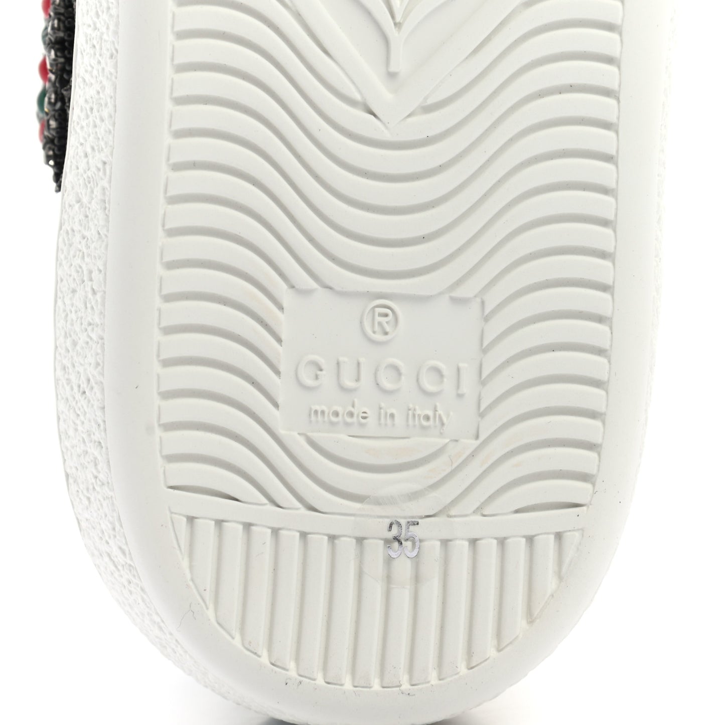 Calfskin Web Studded Womens Arrow Ace Sneakers 35 White