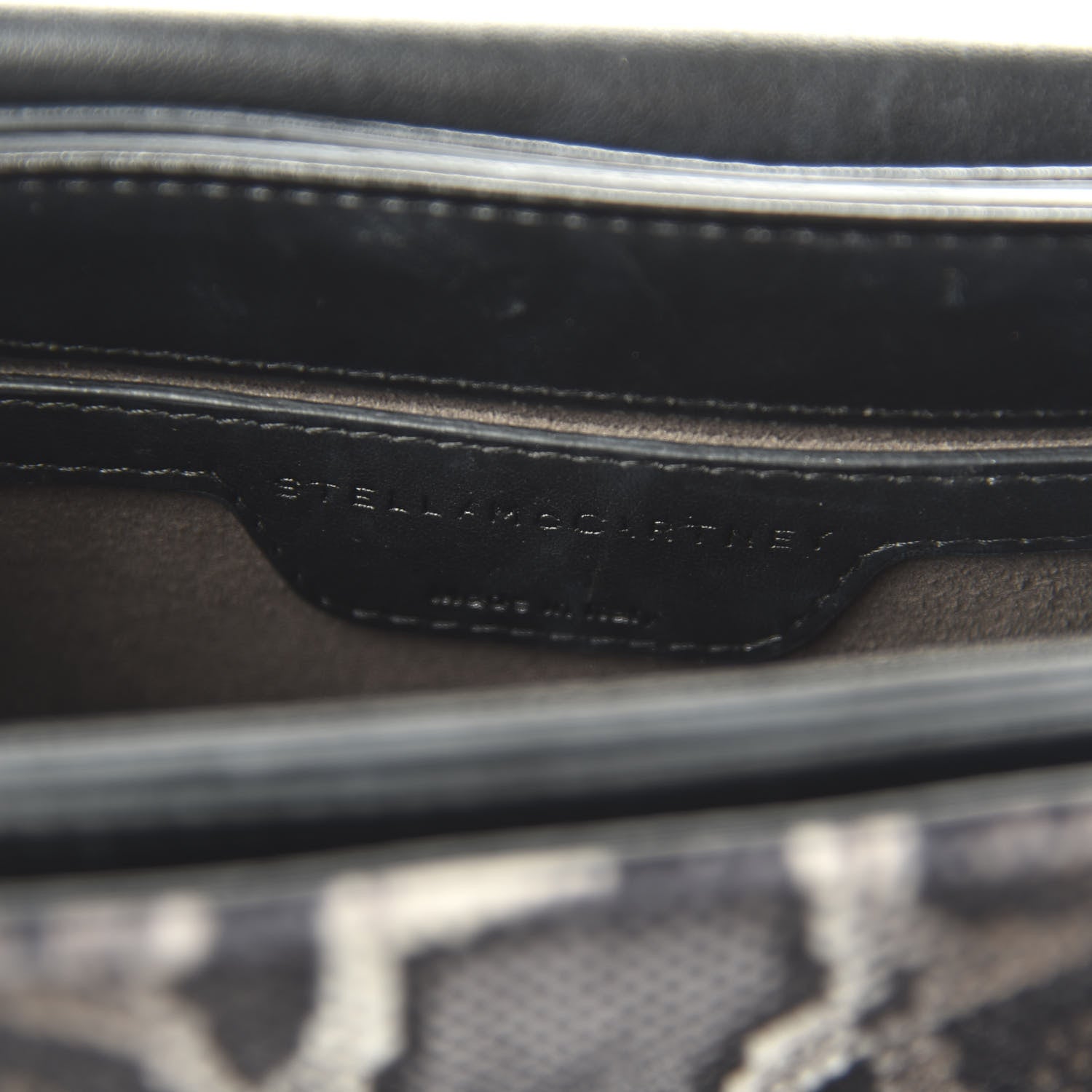 Stella McCartney Snake Print Velvet Falabella Box Shoulder Bag Black 8 of 10