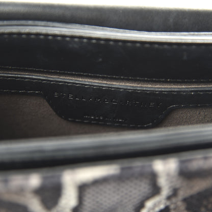 Stella McCartney Snake Print Velvet Falabella Box Shoulder Bag Black 8 of 10