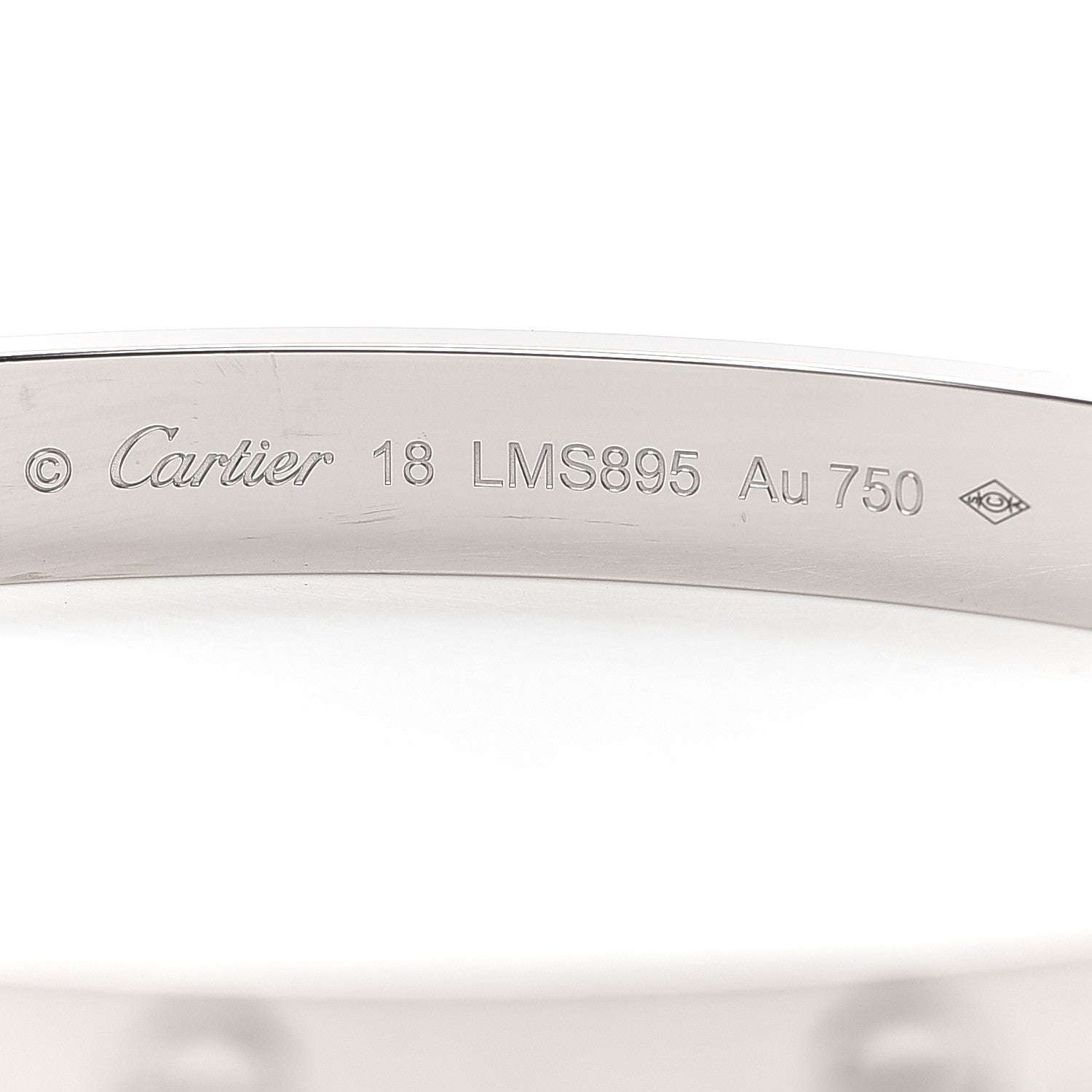 Cartier 18K White Gold LOVE Bracelet 18 6 of 7