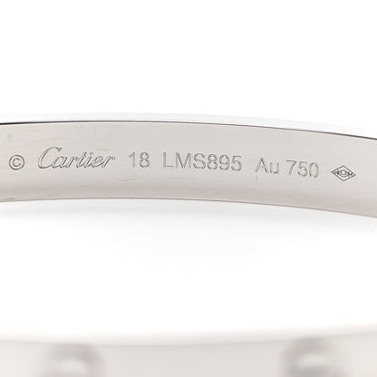 Cartier 18K White Gold LOVE Bracelet 18 6 of 7